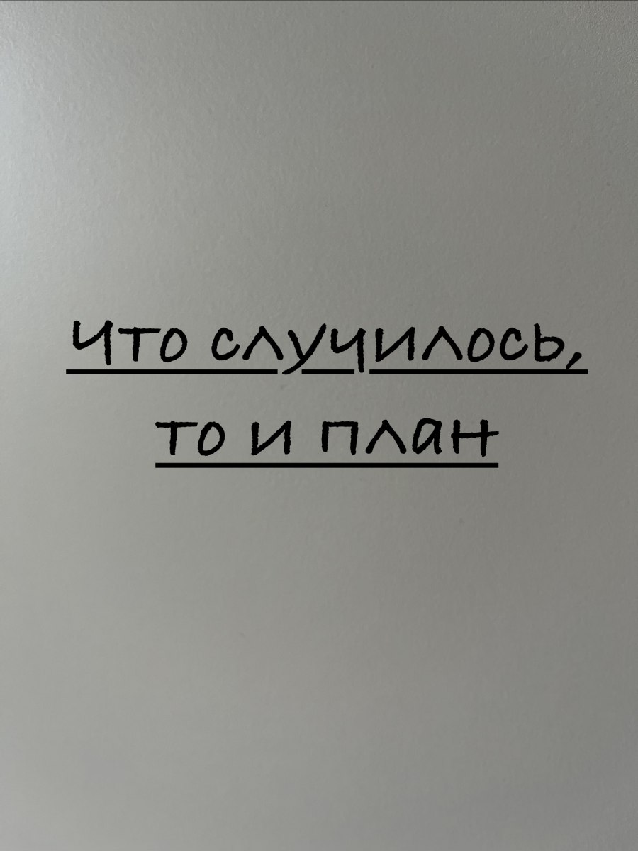 Что случилось, то и план